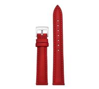 BGFFDSZ Cinturino for orologio da donna in vera pelle compatibile con Casio Fossil Rossini Folli Follie Plain Watch Chain Strap Rosa Blu 12mm 14mm 16mm 18mm 20mm(Red-silver,12mm)