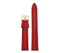 BGFFDSZ Cinturino for orologio da donna in vera pelle compatibile con Casio Fossil Rossini Folli Follie Plain Watch Chain Strap Rosa Blu 12mm 14mm 16mm 18mm 20mm(Red-gold,14mm)