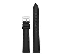 BGFFDSZ Cinturino for orologio da donna in vera pelle compatibile con Casio Fossil Rossini Folli Follie Plain Watch Chain Strap Rosa Blu 12mm 14mm 16mm 18mm 20mm(Black-silver,12mm)