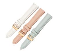 BGFFDSZ Cinturino for orologio da donna in vera pelle compatibile con Casio Fossil Rossini Folli Follie Plain Watch Chain Strap Rosa Blu 12mm 14mm 16mm 18mm 20mm(White-silver,20mm)