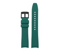 BGFFDSZ Cinturino for orologio in gomma con estremità curva da 20 mm e 22 mm compatibile con Casio Swordfish, Seiko, Tissot, Omega, cinturino sportivo impermeabile in silicone(Green-black A,22mm)