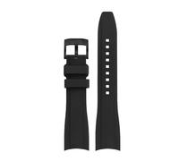 BGFFDSZ Cinturino for orologio in gomma con estremità curva da 20 mm e 22 mm compatibile con Casio Swordfish, Seiko, Tissot, Omega, cinturino sportivo impermeabile in silicone(Black-black A,20mm)