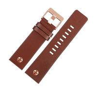 BGFFDSZ Cinturino for orologio in pelle bovina con rivetti, compatibile con Diesel DZ7313 DZ7333 7322 7257 4318 7348 7334(Plain brown x RG,28mm)