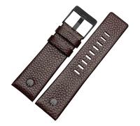 BGFFDSZ Cinturino for orologio in pelle bovina con rivetti, compatibile con Diesel DZ7313 DZ7333 7322 7257 4318 7348 7334(Brown Black buckle,28mm)