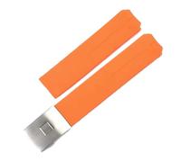 BGFFDSZ Cinturino for orologio in silicone da 20 mm e 21 mm compatibile con il cinturino in gomma originale Tissot 1853 Tengzhi T-Touch T013 T047T081T33(Orange-silver,21mm)