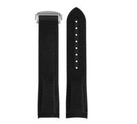 BGFFDSZ Cinturino in gomma di nylon da 20 mm, 21, 22 compatibile con Omega SEAMASTER PLANET OCEAN, cinturino chiusura deployante uomo, accessorio for orologio in silicone(Black silver,20mm)