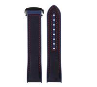BGFFDSZ Cinturino in gomma di nylon da 20 mm, 21, 22 compatibile con Omega SEAMASTER PLANET OCEAN, cinturino chiusura deployante uomo, accessorio for orologio in silicone(Black red blue -B,21mm)