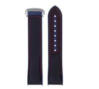 BGFFDSZ Cinturino in gomma di nylon da 20 mm, 21, 22 compatibile con Omega SEAMASTER PLANET OCEAN, cinturino chiusura deployante uomo, accessorio for orologio in silicone(Black red blue -S,21mm)