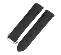 BGFFDSZ Cinturino in gomma impermeabile compatibile con Hamilton Khaki Navy Frogman H77605135 fibbia pieghevole in silicone curva(Black B,20mm)