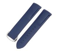 BGFFDSZ Cinturino in gomma impermeabile compatibile con Hamilton Khaki Navy Frogman H77605135 fibbia pieghevole in silicone curva(Blue B,20mm)