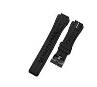 BGFFDSZ Cinturino in gomma siliconica resistente con bocca convessa da 16 mm, cinturino impermeabile morbido nero compatibile orologio T2N720 T2N721 TW2T76300(Blue line,16MM_BLACK CLASP)