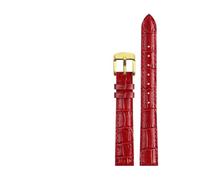BGFFDSZ Cinturino in pelle compatibile con cinturini for orologi Casio LTP-V007L/1208/LTH-1060/4048 con cinturino da donna stile Ins, rosso, 14 mm(Red gold clasp)