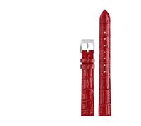 BGFFDSZ Cinturino in pelle compatibile con cinturini for orologi Casio LTP-V007L/1208/LTH-1060/4048 con cinturino da donna stile Ins, rosso, 14 mm(Red silver clasp)