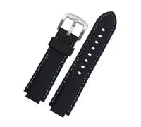 BGFFDSZ Cinturino in silicone compatibile con Casio EDIFICE serie 5634 EFS-S570YD/YDC/YDB, cinturino convesso modificato, cinturino in gomma nera(Black blue silver)