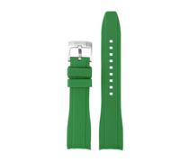 BGFFDSZ Compatibile con cinturino in gomma e silicone Citizen Tissot Seiko Rolex Curved End Arc Mouth 19mm 20mm 21mm 22mm cinturino impermeabile for orologi sportivi da esterno(Green,19mm)