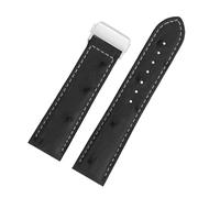 BGFFDSZ Compatibile con il cinturino da uomo Hamilton Khaki Aviation Classic Series in pelle di vacchetta, 20 mm, 22, nero marrone fibbia pieghevole(06-Black steel,20mm)