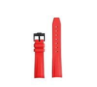BGFFDSZ Compatibile con Rolex Omega X Swatch Joint MoonSwatch Constellation Cinturino in gomma impermeabile sportivo 20mm Curveddor Cinturino morbido for orologio(Red black clasp)