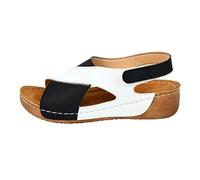 BGFIPAJG Sandali Donna Estive Con Zeppa Bianche Sandali Tacco Basso Sandali Donna Bassi Estive Sandali Donna Elegante Tacco Sandali Argento Donna Eleganti Sandali Bambina 34 Eleganti