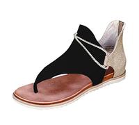 BGFIPAJG Sandali Pelle Donna Bassi Sandali Donna Elegante Tacco Basso Pantofole Donna Chiuse Dietro Antiscivolo Sandali Eleganti Donna Sandali Donna Estive Con Zeppa Bianche