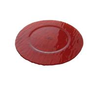 B'GHEST Set 6 mazzi sottopiatto in vetro di colore rosso. Dimensioni: Ø33 cm.