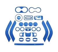 BGHGCVAOK Interne Decorative Volante Centrale Console Porta Aria Condizionata Vent Gear Portabicchieri Copertura Trim per Jeep per Wrangler JK 2011-2017(Blue 28pcs)