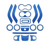 BGHGCVAOK Interne Decorative Volante Centrale Console Porta Aria Condizionata Vent Gear Portabicchieri Copertura Trim per Jeep per Wrangler JK 2011-2017(Blue 18pcs)