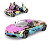 BGHSCA 1:24 Scala Mclaren 720s Diecast, veicolo giocattolo in lega di zinco con suono e luce per bambini dai 3 anni in su (arcobaleno)