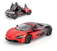 BGHSCA 1:24 Scala Mclaren 720s Diecast, veicolo giocattolo in lega di zinco con suono e luce per bambini dai 3 anni in su (rosso)