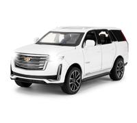 BGHSCA 1/32 compatibile con Escalade SUV modello auto giocattolo, veicolo in lega con suoni e luci, per bambini, ragazzi, ragazze e adulti, regalo di compleanno (bianco)