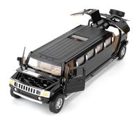 BGHSCA 1/32 Hummer H2 Auto Modello, Diecast Auto Toy con suono e luce, Alloy Stretch Limousine Pull Back Toy veicolo per adulti bambini ragazzi ragazze (nero)