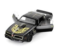 BGHSCA 1/32 Pontiac Firebird Trans Am giocattolo auto pressofuso con suono e luce, giocattolo per bambini e adulti, da collezione, regalo di compleanno, nero