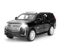 BGHSCA 1:32 scala auto modello compatibile per collezionisti Escalade SUV Diecast Toy Vehicle, lega di zinco Pull Back Auto giocattolo con suono e luce per adulti ragazzi ragazze 3 4 5 6 7 8 (nero)