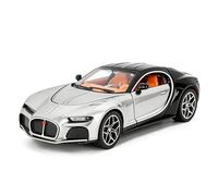 BGHSCA Auto giocattolo 1/32 Bugatti Atlantic Super Car Modello, giocattolo in alluminio con meccanismo di ritiro ed effetti sonori e luce per bambini e adulti, regalo di compleanno argentato