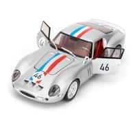 BGHSCA Compatibile con 1:32 Ferrari Diecast modelli auto, lega di zinco Pull Back 250GTO giocattolo auto veicoli con luci e suoni per decorazione adulti ragazzi ragazze (argento)