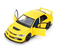 BGHSCA Compatibile con auto 1:32 Mitsubishi Lancer Evoluzione, Pull Back Diecast Collectible Toy Car con suoni e luci per bambini, ragazzi ragazze e adulti, regalo giallo