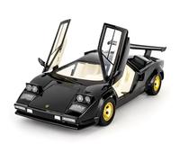 BGHSCA Modellino di auto giocattolo Lamborghini Countach, modellino di auto pressofuso con suono e luce, veicoli giocattolo per adulti e bambini dai 3 anni in su, da collezione, nero