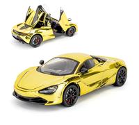 BGHSCA Scala 1:24 Mclaren 720s modello auto Diecast, veicolo giocattolo in lega di zinco con suono e luce per bambini dai 3 anni in su (dorato)