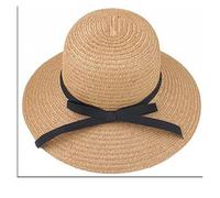 BGHYJKOL Cappello Da Spiaggia Donna Cappello da spiaggia estivo donna, con tesa larga, pieghevole, protezione, for le vacanze e la(Light coffee,Kids(50-52CM))