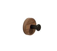 BGHYJKOL Gancio Portachiavi Self-adhesive Solid Wood Hooks Walnut Hanging Hanger Bathroom Wall Hook Bedroom Coat Storage Key Decor(Black,2pcs)