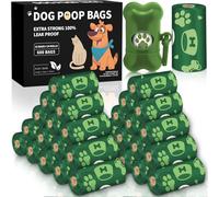 BGIUSQF 600 PCS Sacchetti Cane Cacca, Bustine Cane Cacca, Sacchetti Cane Cacca Profumati, A Tenuta Stagna, Impermeabile, con Dispenser, Sacchetti Igienici per Cani, 24 Rotoli x 25 Pareggi, Verde