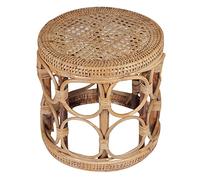 BGKASYHI Ottomano in Vimini Naturale,Tavolino da caffè Poggiapiedi in Legno Rustico,Supporti per Piante per La Decorazione Esterna di Interni,Sgabello in Rattan Intrecciato A Mano,Sgabello