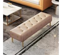 BGKASYHI Poggiapiedi, sgabello ottomano moderno ottomano lussuoso gambe dorate in pelle imbottita fine letto panca per soggiorno, camera da letto, ingresso corridoio, grigio 80 x 40 x 43 cm (31 x 16 x