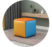 BGKASYHI, Set di 5 poggiapiedi cubici piccoli, in poliuretano, con ruote universali, sedile quadrato, per casa, sala da pranzo, tavolino da caffè, divano, ufficio, 6 colori disponibili