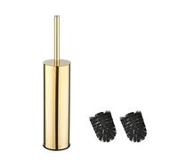 BGL Porta scopino rotondo in acciaio inox 304 lungo con supporto per WC (oro)