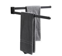 BGL Portasciugamani girevole nero girevole portasciugamani doppio mobile portasciugamani in gomma opaca accessori da bagno nero