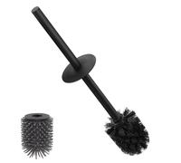BGL Scopino per WC con setole in PP con montaggio a doppio manico, scopino nero resistente, facile da montare e pulire, design moderno per il bagno