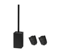 BGL Scopino per WC nero, in acciaio inox, porta scopino quadrato (nero)