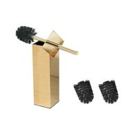 BGL Scopino per WC nero, pesante acciaio inox, spazzola quadrata per la pulizia del bagno (nero)