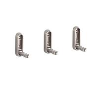 BGL Set di 3 ganci spazzolati, ovali e resistenti, design nascosto, ideali per giacche, asciugamani e borse, bagno, cucina e corridoio