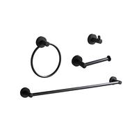 BGL Set di accessori da bagno nero opaco 4 pezzi portasciugamani da bagno 61 cm set di accessori da bagno regolabili